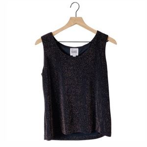Vintage orange and black glitter tank